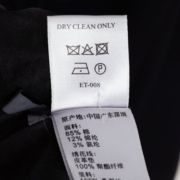 Shanghai Tang Mandarin Collar Embossed Navy Blue Coat - Picture 9 of 10